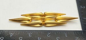 Vtg PARK LANE Modernistic Satin Matte Gold Tone Brooch